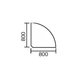 Verkettungsplatte MULTI M Buchedekor | Alusilber RAL 9006 | 90° Winkel 1/4 Kreis