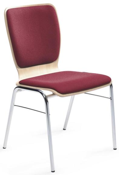 Bezoekersstoel JARA bordeaux | met zit- en rugkussen | zonder