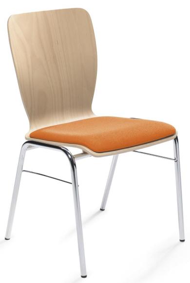 Besucherstuhl JARA Orange | mit Sitzpolster | ohne