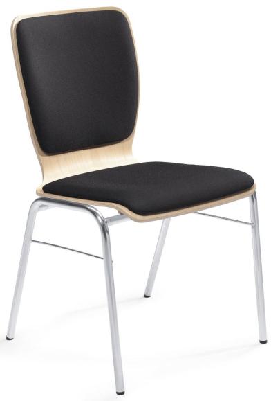 Bezoekersstoel JARA zwart | met zit- en rugkussen | zonder