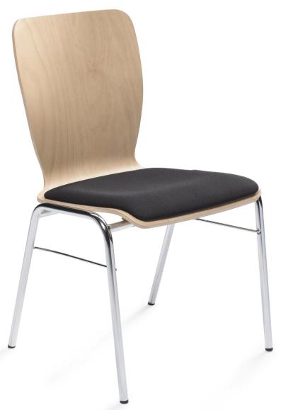 Bezoekersstoel JARA zwart | met zitkussen | zonder
