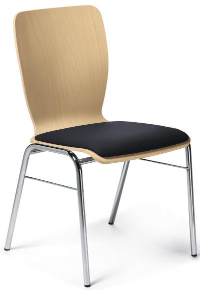 Bezoekersstoel JARA kunstleer zwart | zitkussen