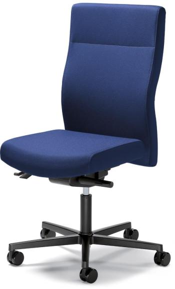 Bürostuhl D001 ohne Armlehnen Blau | mit Gegenkrafteinstellung | Sitzneigeverstellung-Automatik, Sitztiefenverstellung | Polyamid schwarz | ohne Kopfstütze