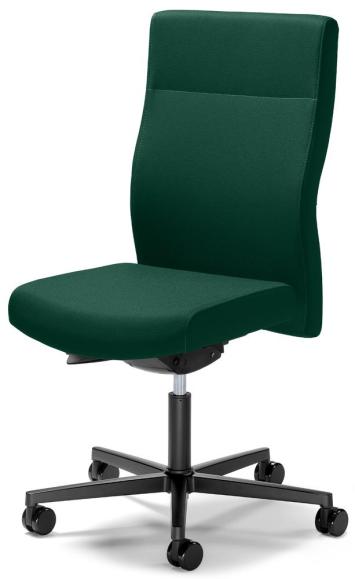Bürodrehstuhl D001 ohne Armlehnen Dunkelgrün | mit Gewichtsautomatik | Sitztiefenverstellung | Polyamid schwarz | ohne Kopfstütze