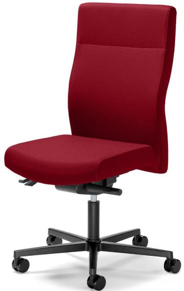 Bürodrehstuhl D001 ohne Armlehnen Rot | mit Gegenkrafteinstellung | Sitzneigeverstellung-Automatik, Sitztiefenverstellung | Polyamid schwarz | ohne Kopfstütze