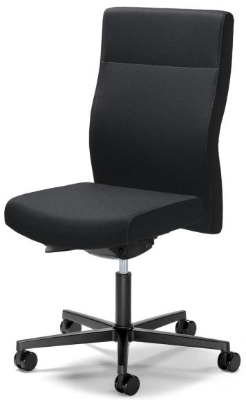 Bürodrehstuhl D001 ohne Armlehnen Schwarz | mit Gewichtsautomatik | Sitztiefenverstellung | Polyamid schwarz | ohne Kopfstütze