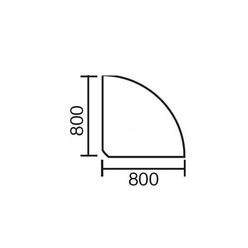 Verkettungsplatte MULTI M Lichtgrau | Anthrazit RAL 7016 | 90° Winkel 1/4 Kreis