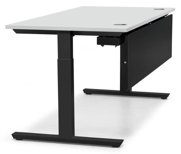 Schreibtisch T-Fuß MULTI M Lichtgrau | 1200 | Schwarz RAL 9005