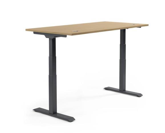 Höhenverstellbarer Schreibtisch FLEX MODUL Eiche hell | 1600 | Schwarz