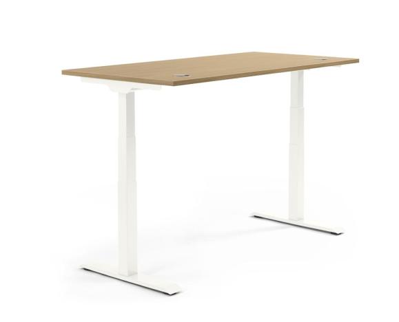 Höhenverstellbarer Schreibtisch FLEX MODUL Eiche hell | 1600 | Weiß