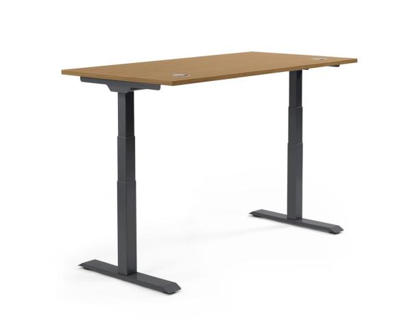 Höhenverstellbarer Schreibtisch FLEX MODUL Nussdekor | 1600 | Schwarz