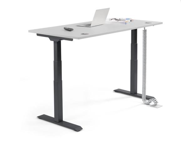 Höhenverstellbarer Schreibtisch FLEX MODUL Lichtgrau | 1200 | Schwarz