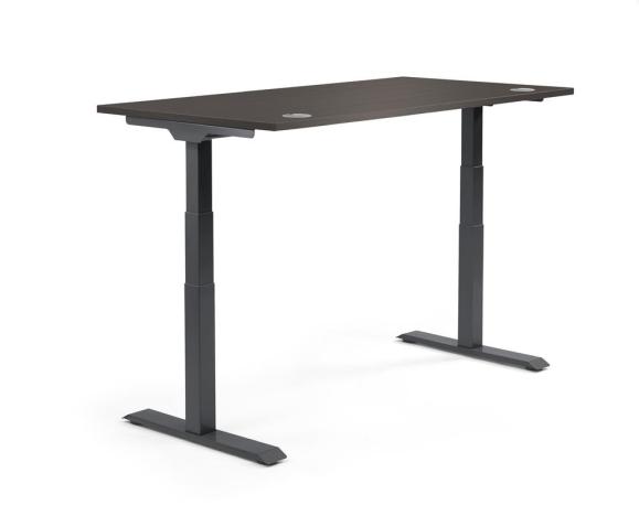 Höhenverstellbarer Schreibtisch FLEX MODUL Eiche dunkel | 1600 | Schwarz
