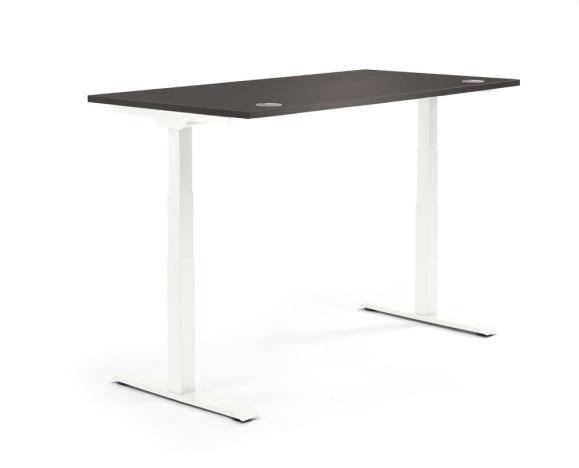 Höhenverstellbarer Schreibtisch FLEX MODUL Eiche dunkel | 1600 | Weiß