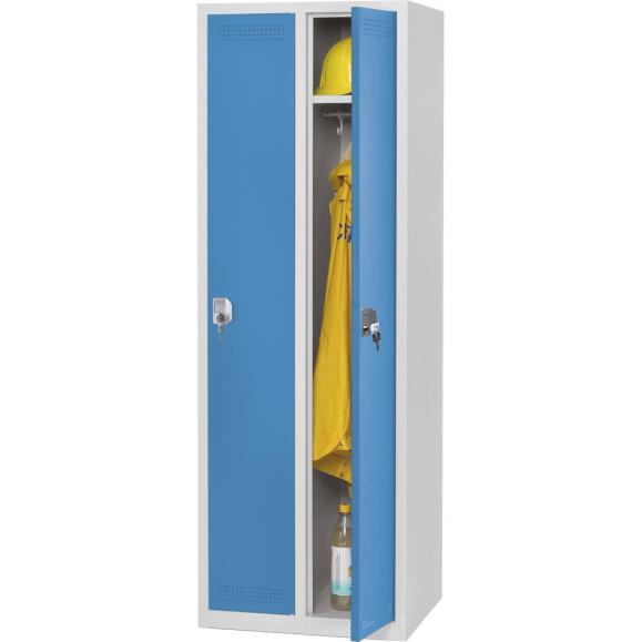 Garderoben-Stahlspind SP PROFI SYSTEM Lichtblau RAL 5012 | 300 | 2 | Zylinderschloss | Bodenstehend