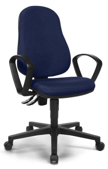 Bürostuhl COMFORT P mit Armlehnen Blau | feste Armlehnen | Polyamid schwarz