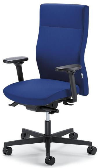 Bürodrehstuhl D001 ohne Armlehnen Blau | mit Gegenkrafteinstellung | Sitzneigeverstellung-Automatik, Sitztiefenverstellung | Polyamid schwarz | ohne Kopfstütze
