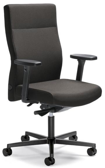 Bürodrehstuhl D001 ohne Armlehnen Dunkelgrau | mit Gewichtsautomatik | Sitztiefenverstellung | Polyamid schwarz | ohne Kopfstütze