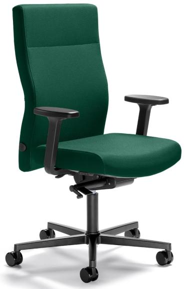 Bürodrehstuhl D001 ohne Armlehnen Dunkelgrün | mit Gegenkrafteinstellung | Sitzneigeverstellung-Automatik, Sitztiefenverstellung | Polyamid schwarz | ohne Kopfstütze