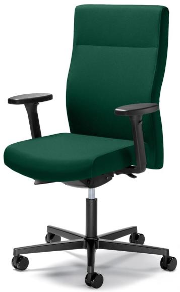 Bürodrehstuhl D001 ohne Armlehnen Dunkelgrün | mit Gewichtsautomatik | Sitztiefenverstellung | Polyamid schwarz | ohne Kopfstütze