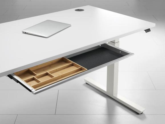 Schublade XL für Schreibtisch Alusilber | 760