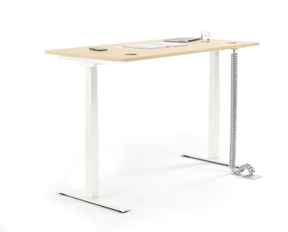 Höhenverstellbarer Schreibtisch FLEX MODUL Ahorndekor | 1800 | Weiß