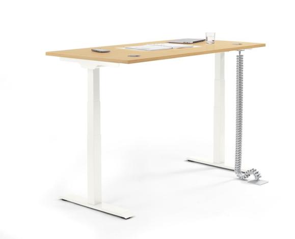 Höhenverstellbarer Schreibtisch FLEX MODUL Buchedekor | 1800 | Weiß