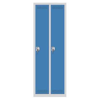 Garderoben-Stahlspind SP PROFI SYSTEM Lichtblau RAL 5012 | 300 | 2 | Zylinderschloss | Bodenstehend