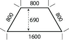 Besprechungstisch DESKIN LINE Lichtgrau | 1600 | 690 | Alusilber RAL 9006 | Trapez | 19