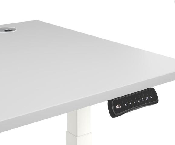 Höhenverstellbarer Schreibtisch FLEX MODUL Lichtgrau | 1600 | Weiß