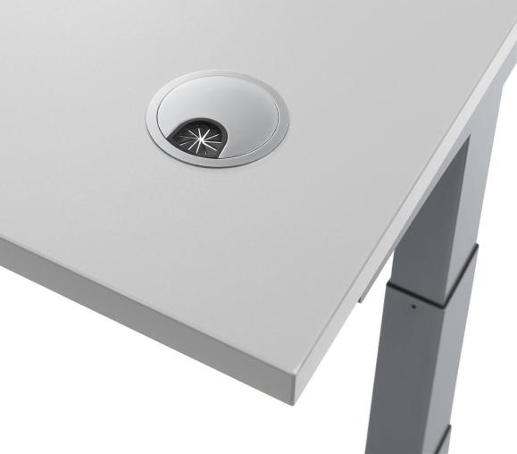 Höhenverstellbarer Schreibtisch MULTI M pro Weiß | 1200 | Schwarz RAL 9005